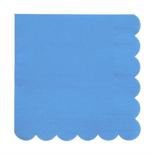 Meri Meri - Bright Blue Napkins - Parlak Mavi Peçete - L - 20li