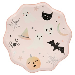 Meri Meri - Pastel Halloween Plates - Pastel Halloween Tabaklar - L - 8li